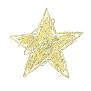 A star scribbled in solidly with chalk
